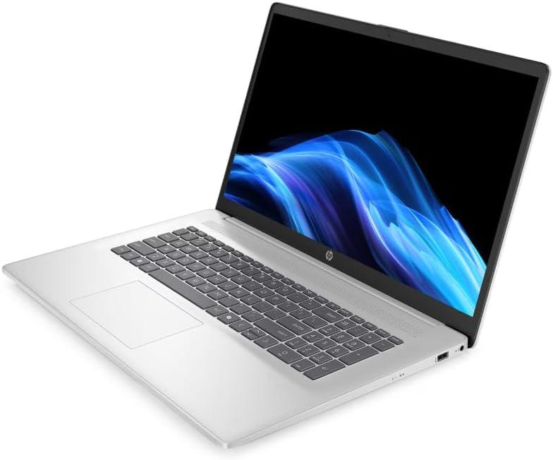 HP 17.3' AI Laptop, Intel Core Ultra 7 255U, 16GB DDR5, 512GB SSD, HD Touchscreen, Backlit Keyboard, Windows 11 Pro, Wi-Fi 6, Natural Silver