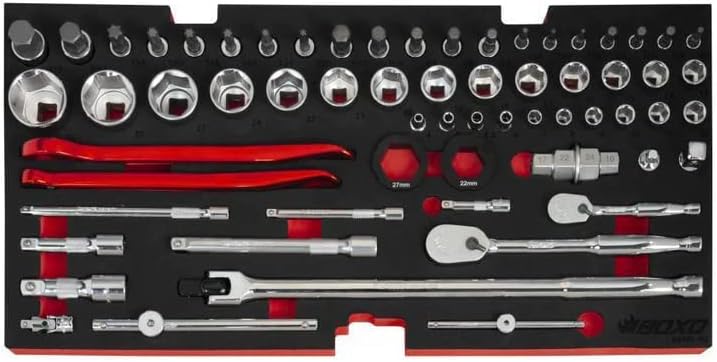 BOXO USA Heavy Duty Toolbox 103 Piece MotoBox Hand Carry Tool Box with Locking System for Motorcycle, Dirt Bike, Dual Sport (Nardo Gray)