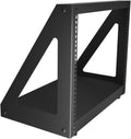 NavePoint 8U 2 Post Server Rack for 19 Inch Equipment, Freestanding Desktop Rack for AV, Networking, Data & IT Devices, Heavy Duty 2-Post Rack 8U 330lbs Weight Capacity, Black
