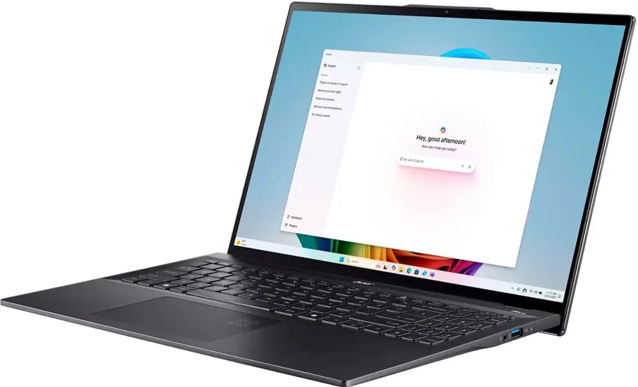 acer Swift 16 AI Laptop 2025 16' 2880x1800 OLED Touchscreen, Intel Core Ultra 7 256V, Intel Arc Graphics, 16GB LPDDR5, 1TB SSD, Backlit KB, Wi-Fi 7, 1440p QHD IR Camera, Copilot, Windows 11 Home