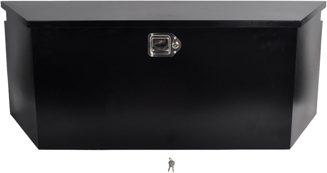 49'' Inch Steel Trailer Tongue Truck Bed Tool Box Heavy Duty For Trailers, RV, ATV, Pickup Trucks, Flatbeds - 49 x 15 x 18.5 Inch Black