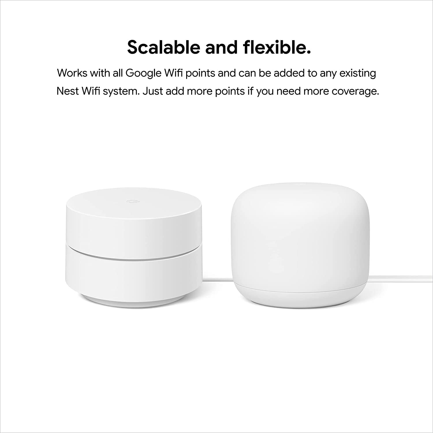 Nest WiFi Router and 2 Points - WiFi Extender with Smart Speaker - Works with Google WiFi (3 Pack) White