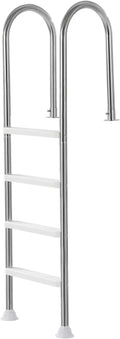 VEVOR Swimming Pool Ladder, 4-Step Double Handrails Stairs with Non-Slip Heavy Duty Steps, Stainless Steel Load Capacity 265 lbs, for 54 in Inground Pools with Mounted Deck Board Indoor & Outdoor