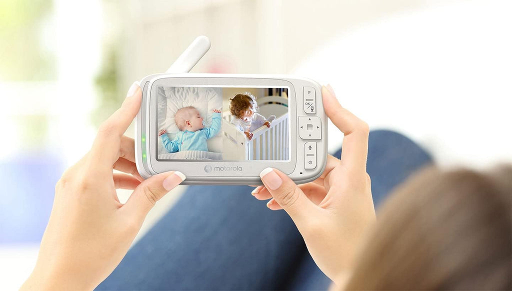 Motorola Nursery Video Baby Monitor with 2 Cameras, 5' Screen, 2-Way Audio, Night Vision, Temperature Sensor, No WiFi,1000ft Range, Lullabies, VM75-2