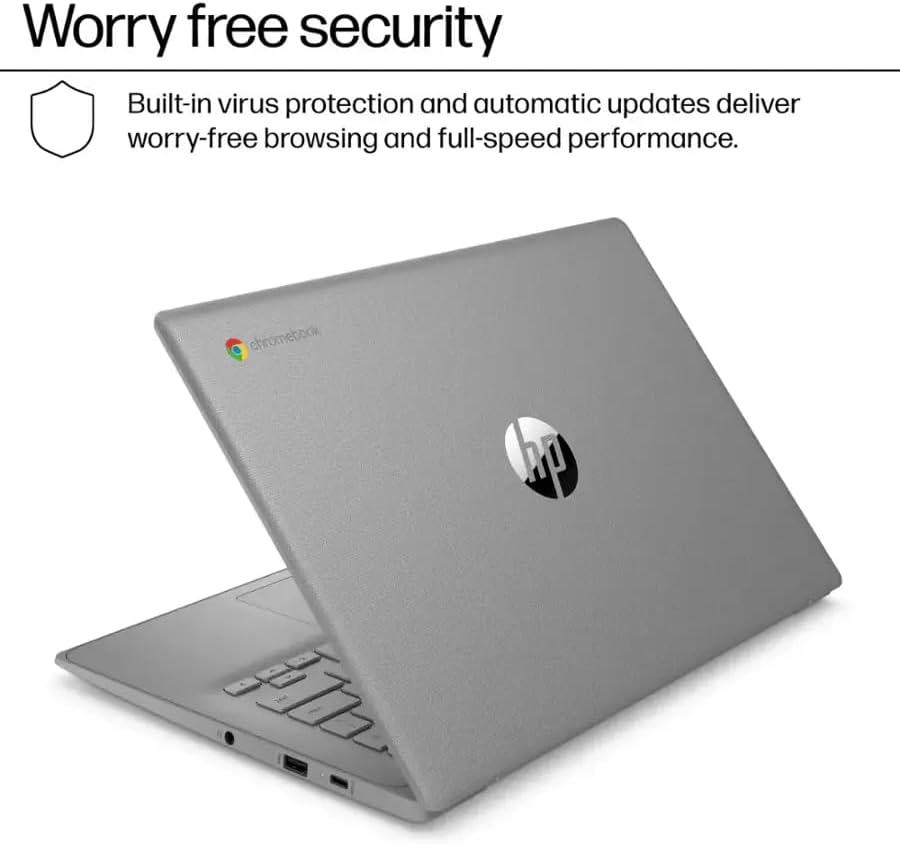 HP Chromebook 14'' HD Laptop, Student and Business Laptop, Intel Celeron N4500, 4GB RAM, 64GB eMMC, Long Battery Life, Fast Charge, Chrome OS, Gray, 14a-ne1013dx (Renewed)