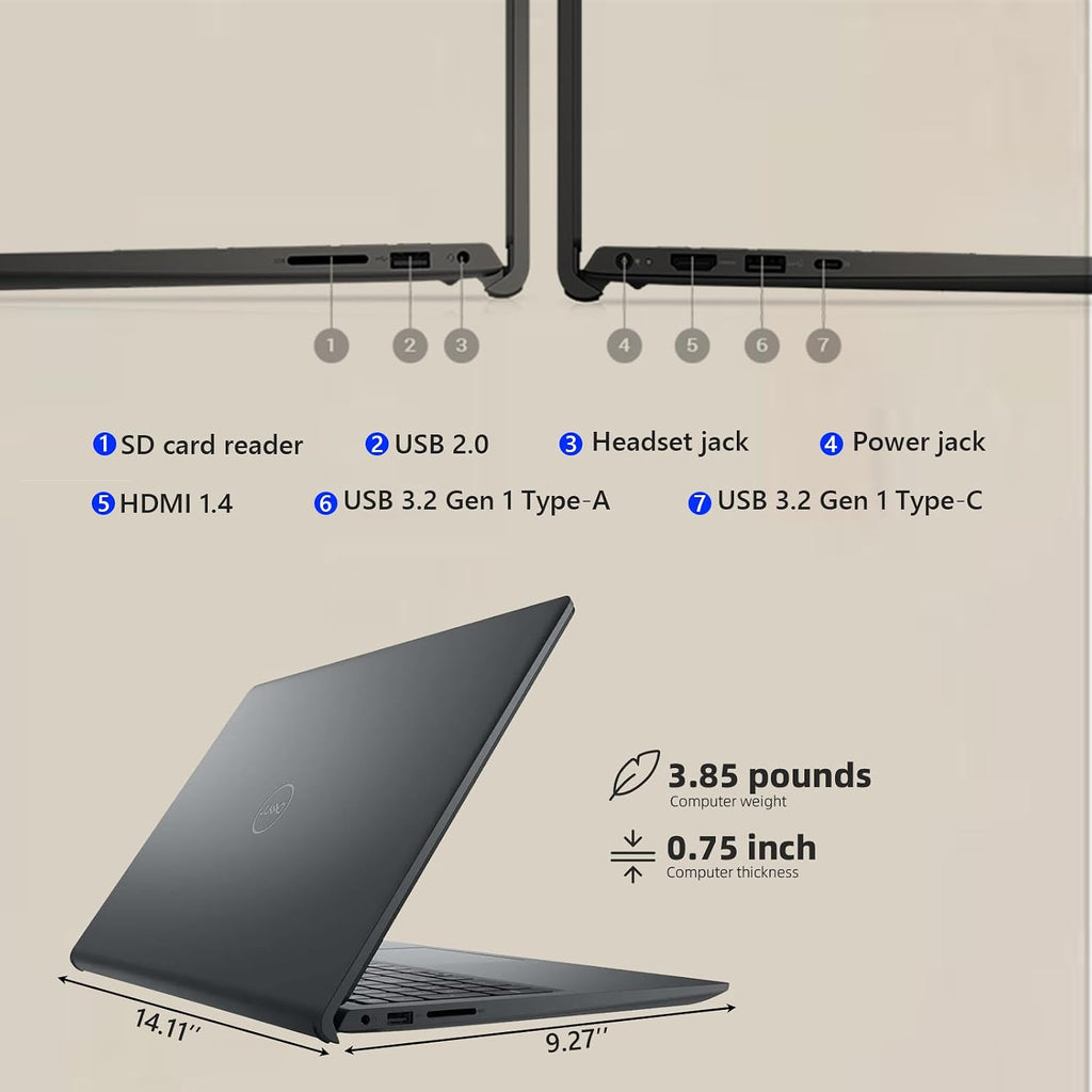 Dell 2025 15.6'' FHD Touchscreen Laptop Computer - 13th Gen Intel 10-Core i7-1355U Processor, 32GB RAM, 1TB SSD, Numeric Keypad, HDMI, Wi-Fi 6,Win11 Pro for Business & Students