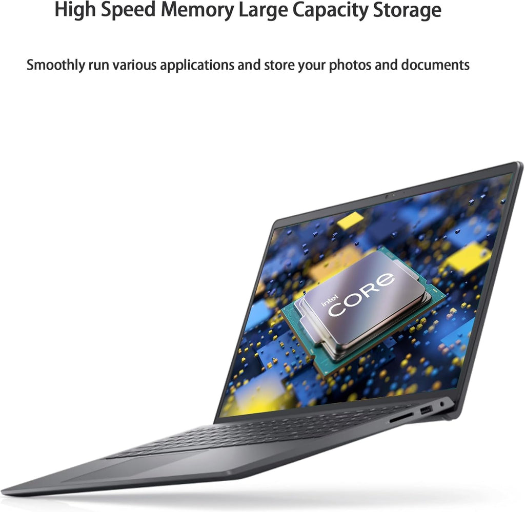 Dell 15.6 Inch FHD Laptop | Intel Core 3 100U, Quad-Core Processor, Up to 4.7GHz | 16GB RAM, 256GB SSD | Win 11 | Carbon Black | AI Noise-Reduction Microphone | Mechanical Camera Shutter | WiFi 6