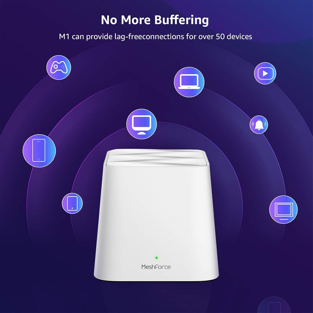 M1 Mesh WiFi System, Whole Home WiFi Performance, WiFi Router Replacement, Max Wireless Coverage 6+ Rooms, Easy to Setup, Parental Control (3 Pack)