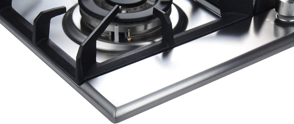 K&H 4 Burner 24 Inch Built-in LPG Gas Stove Top Stainless Steel Surface Cast Iron Cooktop UL/ETL Certified 4-24-SSW-LPG