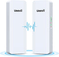 UeeVii 2.4G & 5G Dual Band Wireless Bridge, IP65 Outdoor Point to Point WiFi Bridge CPE5824 with 2 1000Mbps RJ45 Port,16dBi High-Gain Antenna, 5KM Long Range, 24V PoE Power, for Barn Shop Garage