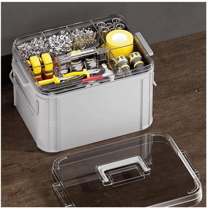 Storage Hardware Toolbox Household Screw Parts Storage Box with Lid Electrical Maintenance Box Multifunctional Art Tool Box for Garage