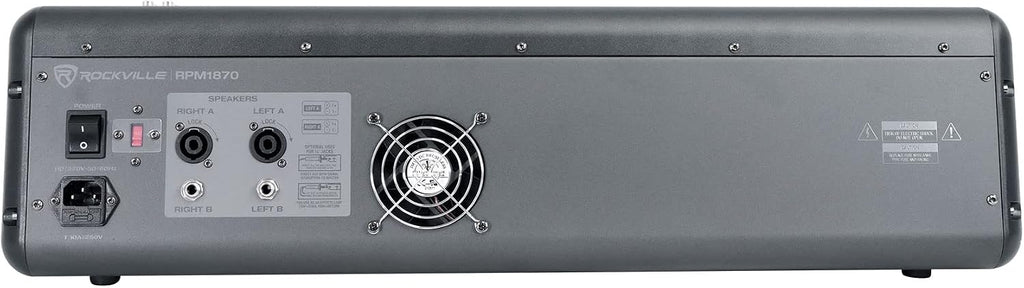 Rockville RPM1870 6000W Powered Mixer 18-Channel, USB/Bluetooth, 18 XDR2 Mic Preamps, 24-Bit Effects, Dual 7-Band EQ, for Live Sound and Events