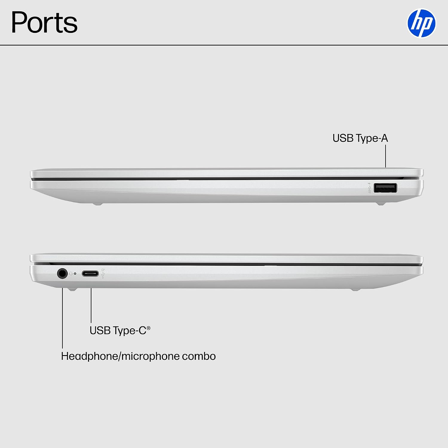 HP Chromebook 14 inch Laptop, HD Display, Intel Processor N100, 4 GB RAM, 64 GB eMMC, Intel UHD Graphics, Chrome OS, Glacier Silver, 14a-nf0019nr