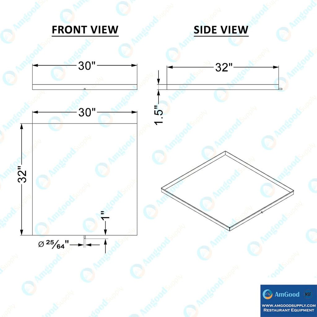 32 in. x 30 in. x 1.5 in. Washing Machine Drain Pan with Drain Hole and Hose Adapter.