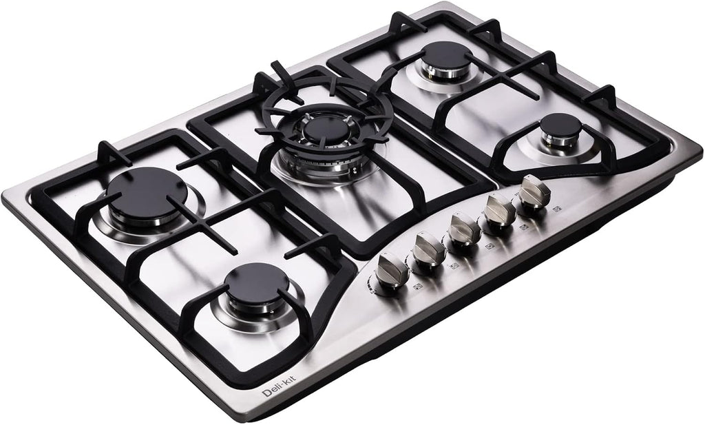 30 Inch Dual Fuel Sealed 5 Burner Stainless Steel Gas Cooktop Drop-In Gas Hob DK257-A10