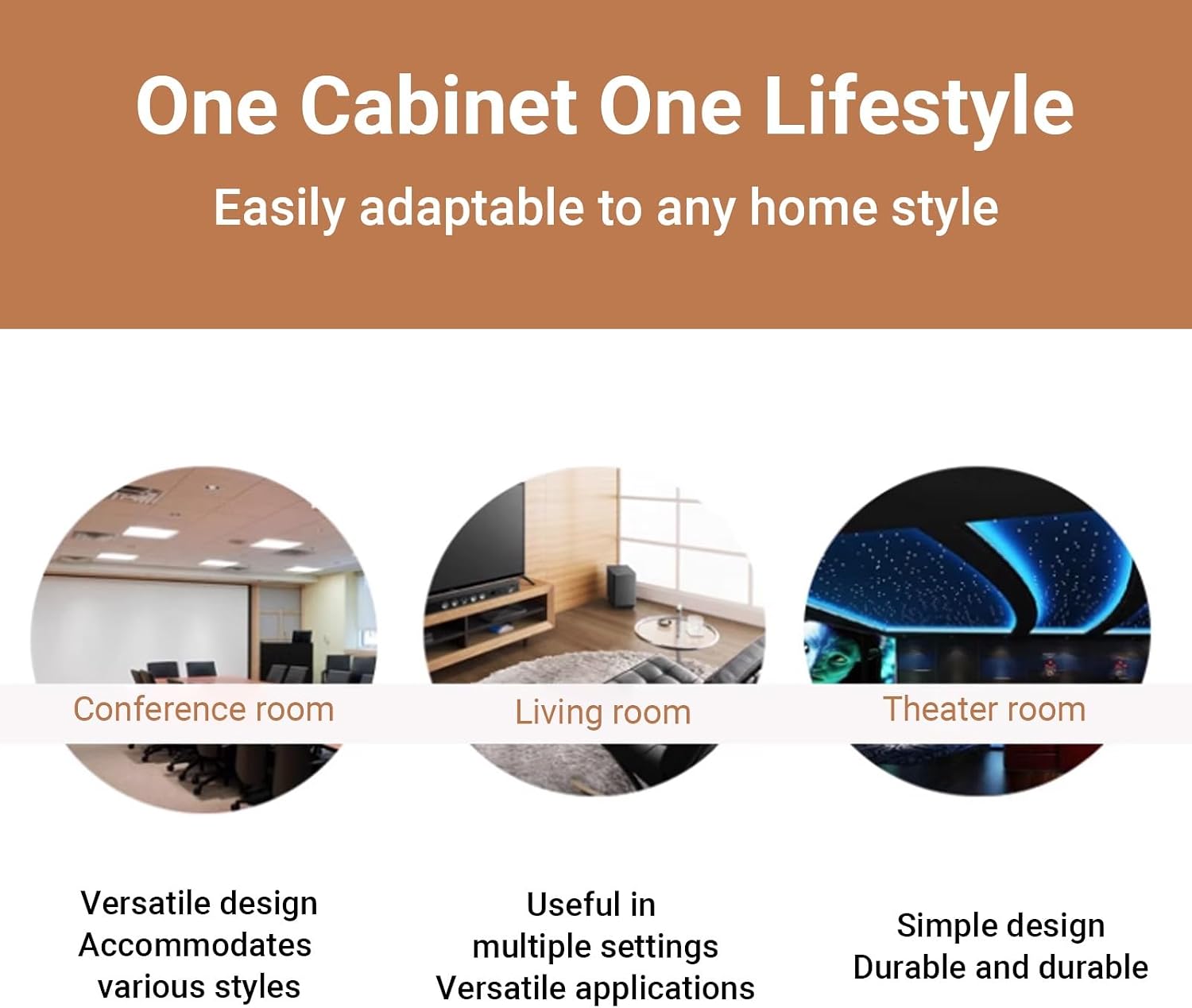 2/3 Tier AV Stereo Cabinet Movable,Wood Audio Video Media Rack Stand with Glass Door,Built-in Silent Exhaust Fan,Adjustable Shelves,DVD Component Shelf for Home(Walnut,Large)