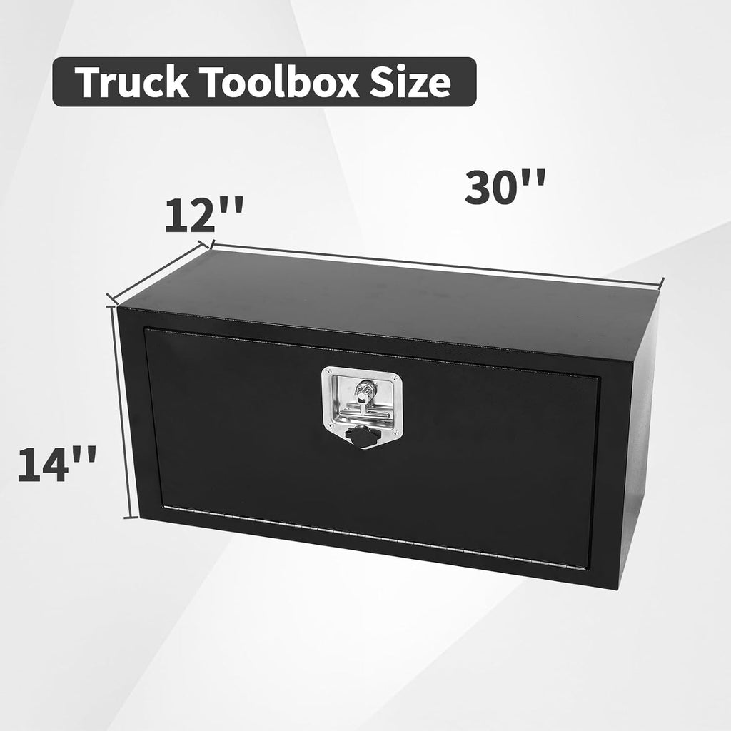 30 Inch Underbody Tool Boxes Set of 2,Underbody Truck Box w/T-Handle Latch and keys for Pickup Truck,Utility Tractor,RV,Waterproof Tool Chest For Storage & Organization-30 × 12 × 14 inch