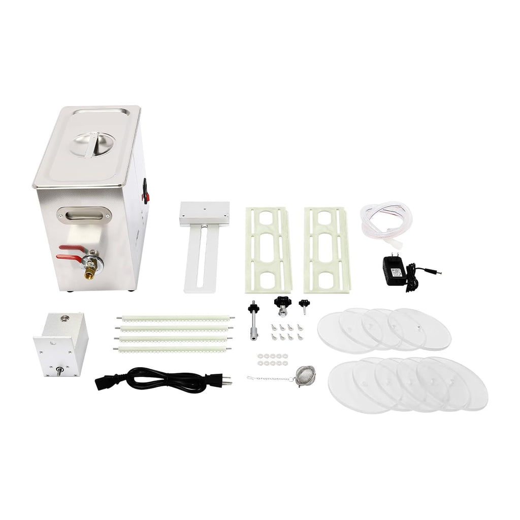 180w Ultrasonic Washing Machine, 6.5l Jewelry Vinyl Record Digital Ultrasonic Washing Machine W/Drying Rack + Ball-Shaped Basket, Adjustable Time&Temperature for Glasses, Watch.
