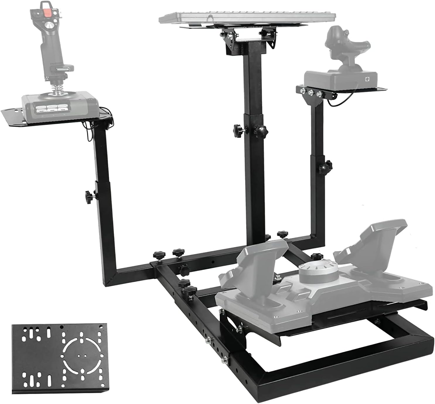 Anman Flight Racing simulator cockpit Wheel Stand Dual-Purpose Fit for Logitech Shifter Joystick Pedals,Thrustmaster/Hotas Warthog, Only Include Flight Joystick Mount Three Sizes Shift Lever Panels