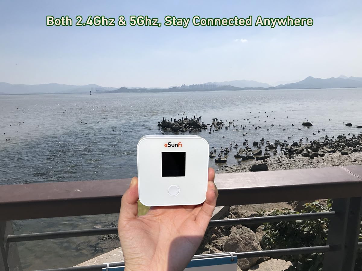 eSunFi SHFiEL40 4G LTE WiFi Mobile Hotspot Router, Worldwide WiFi Portable High Speed WiFi Hotspot, No SIM Card Needed,Secure Wireless Network Anywhere, Mini Size, Only 135g