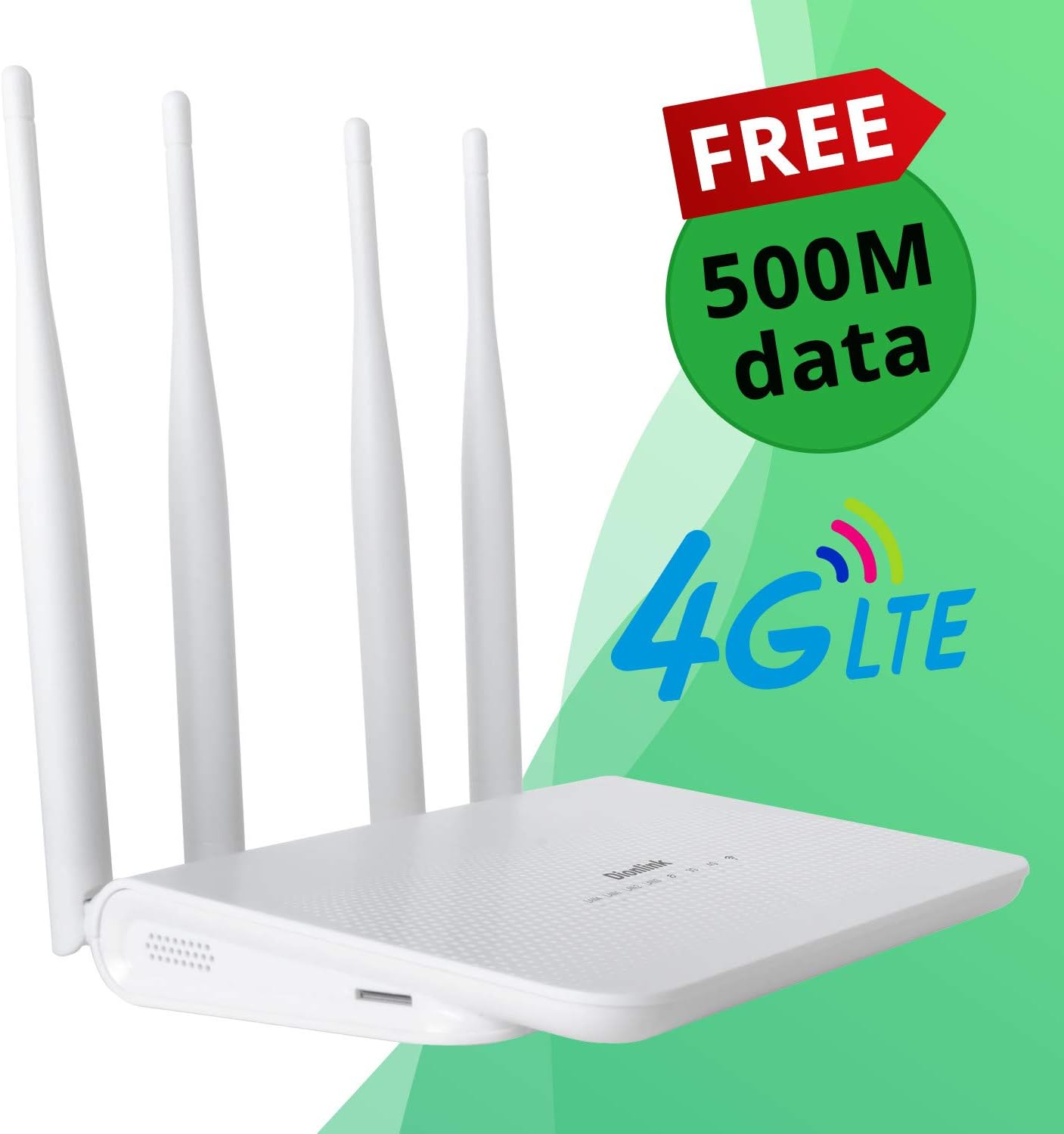 4G LTE CPE Unlocked 4G Wireless WiFi Router with SIM Card Slot-300Mbps WiFi Hotspot Router，Support T-Mobile and ATT (4 Antenna)