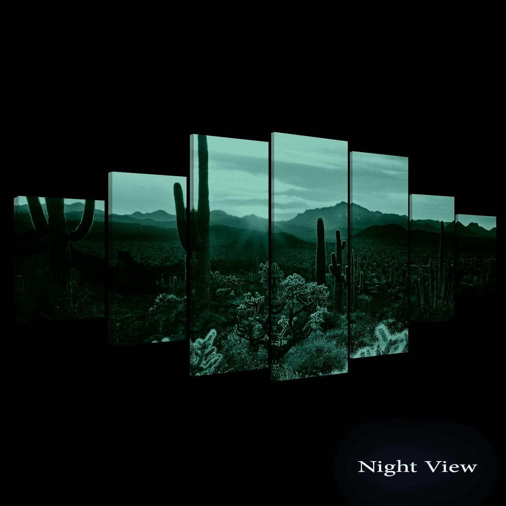 Startonight Huge Canvas Wall Art - Arizona Landscape In Sunrise Large Framed Set of 7 40' x 95'