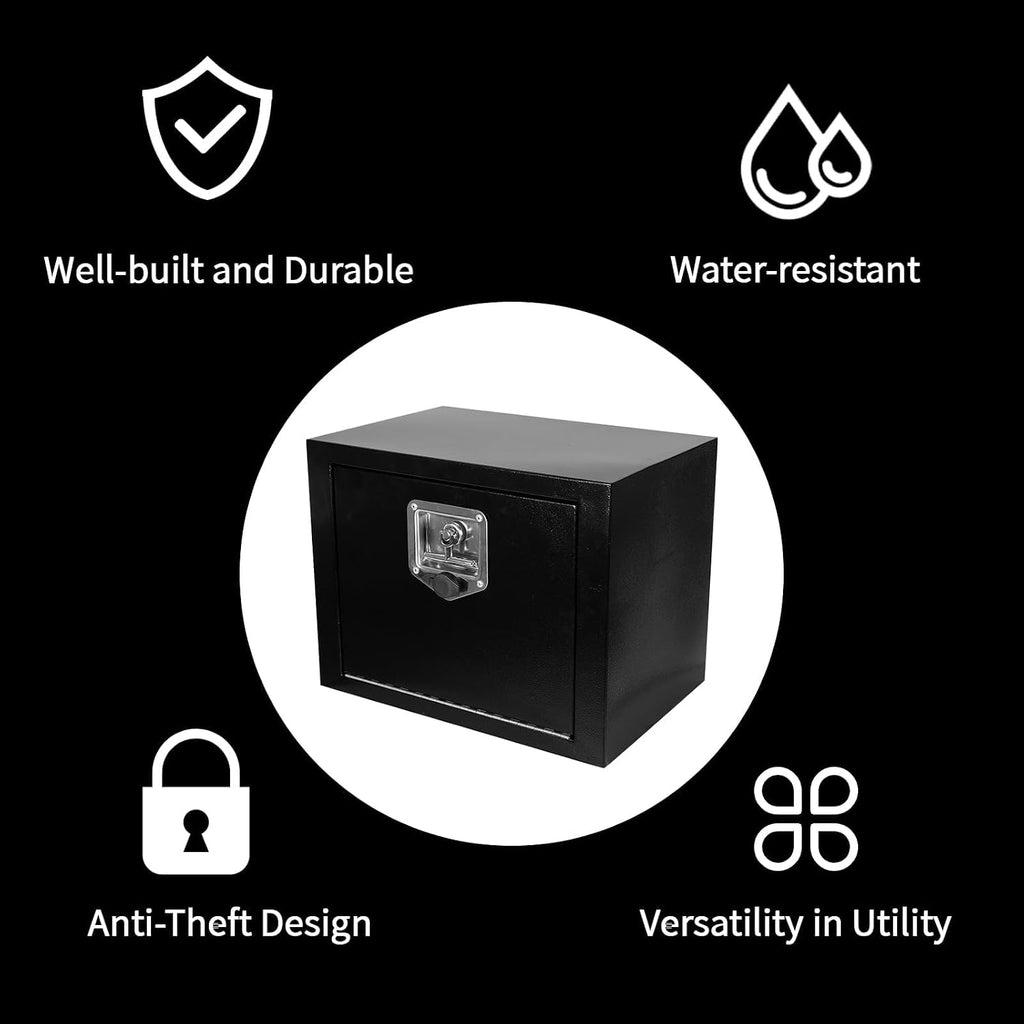 24 Inch Underbody Tool Boxes Set of 2,Underbody Truck Box w/T-Handle Latch and keys for Pickup Truck,Utility Tractor,RV,Waterproof Tool Chest For Storage & Organization-24 × 12 × 14 inch