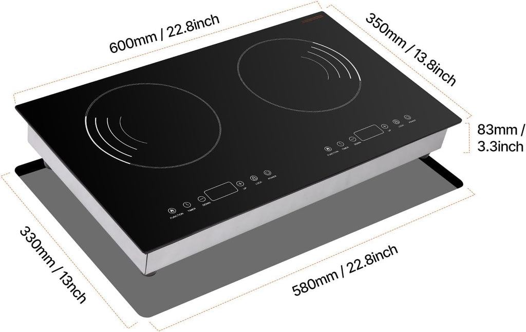 Happybuy Induction Cooktop - Your Ultimate Cooking Companion! This 1800W electric countertop burner comes with 2 burners and touch - control operation.