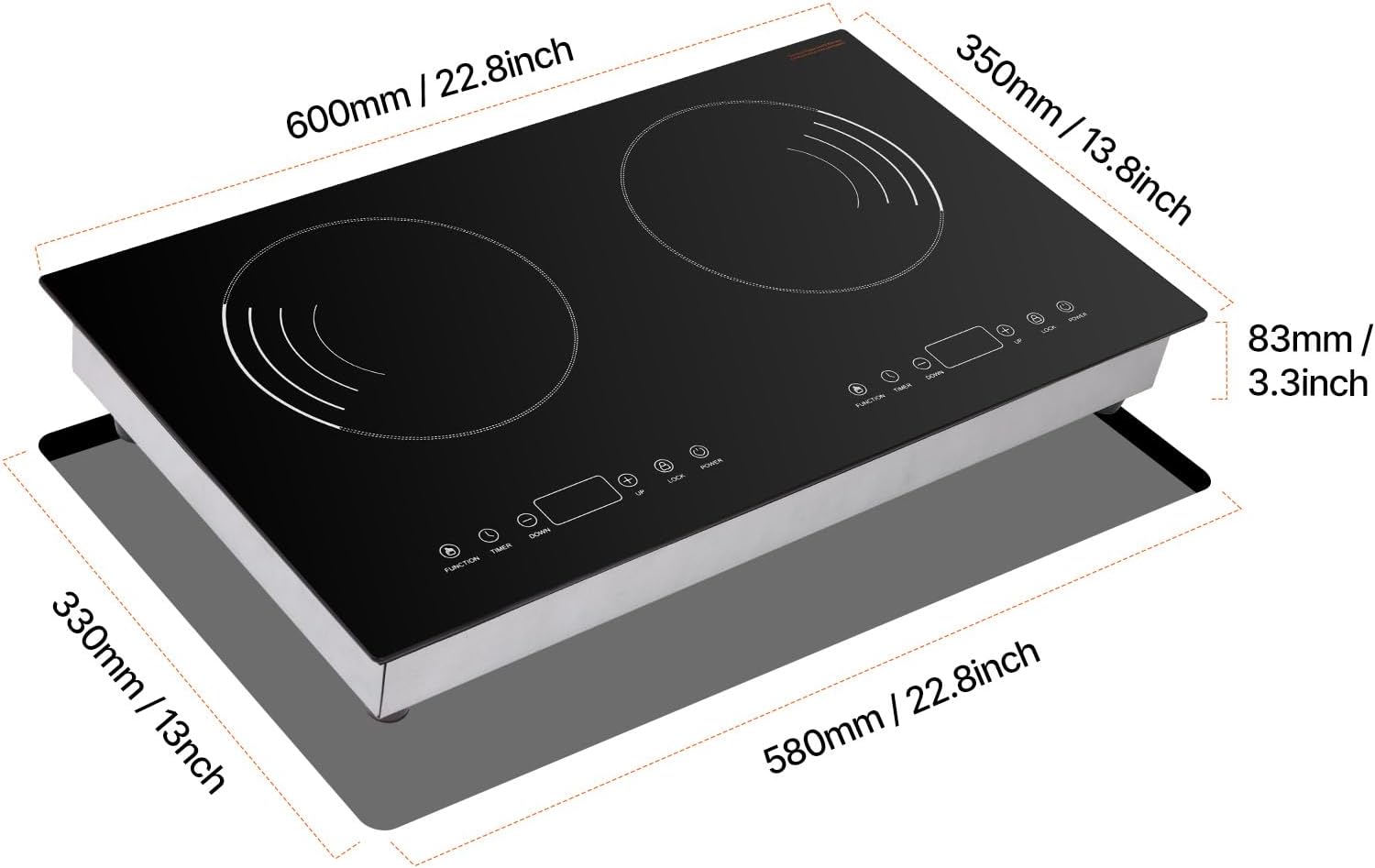 Happybuy Induction Cooktop - Your Ultimate Cooking Companion! This 1800W electric countertop burner comes with 2 burners and touch - control operation.
