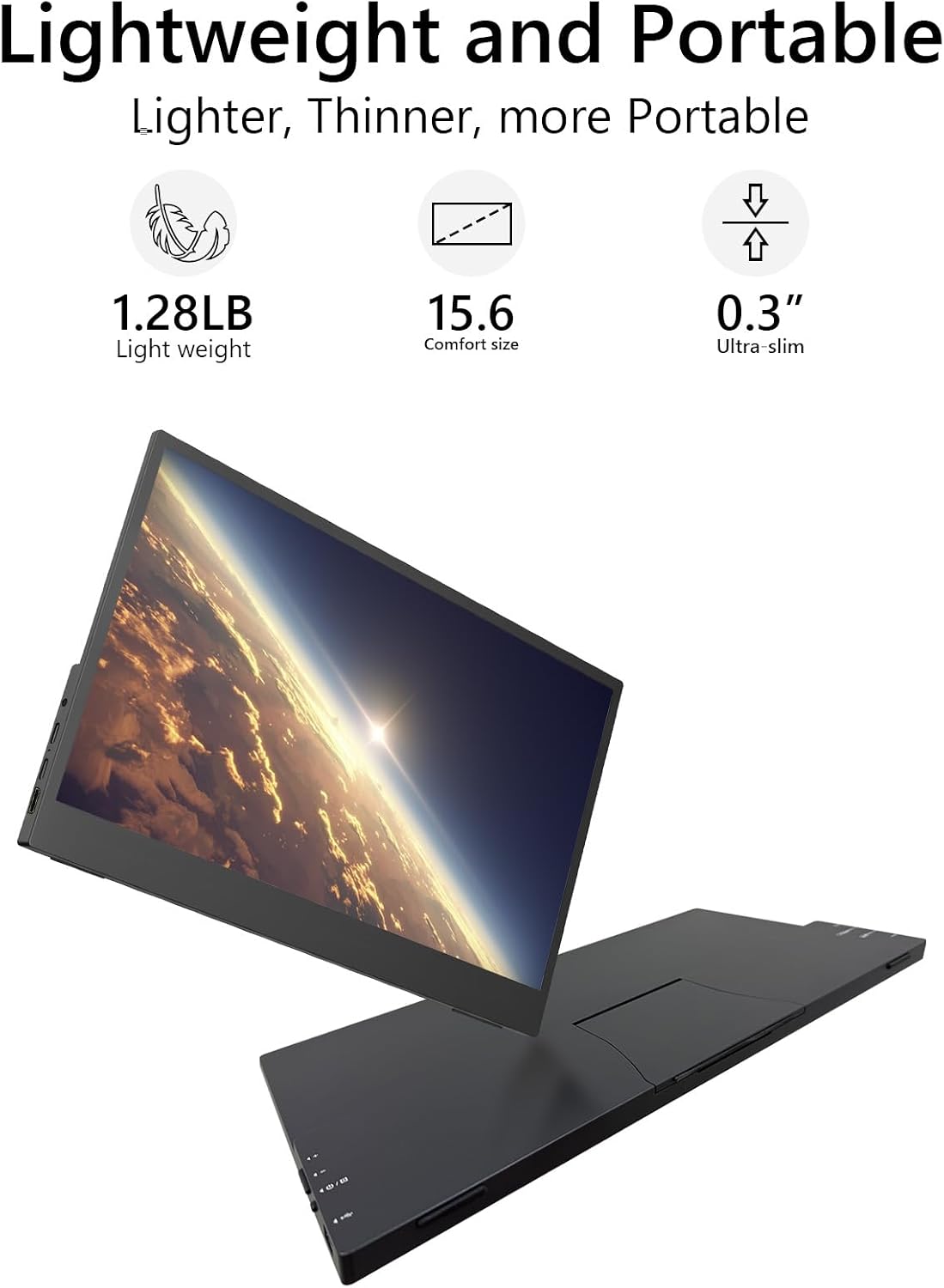 4K Portable Monitor, 15.6 Inch Screen Extender 3240×2160 UHD, 500 Nits 100% sRGB with 45° Adjustable Stand, HDMI & USB-C Computer Display for Travel Monitor Laptop & PC Mac Phone PS4 PS5 Switch