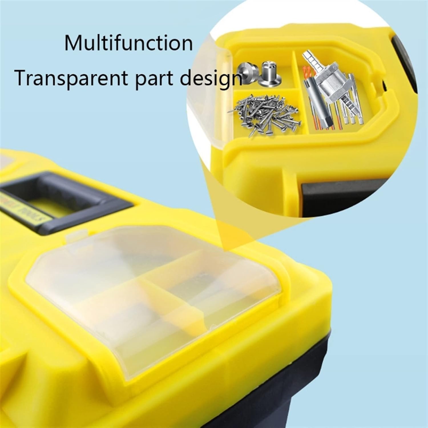 Portable Tool Box Plastic Tool Box Portable Tool Box Lockable Tool Box with Removable Tool Tray Electrician Auto Repair Box Storage Box Small Parts Box (Size : 19 inches)