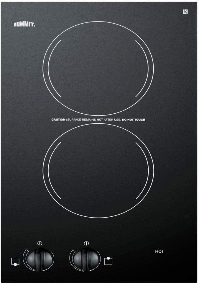 Summit Appliance CR2110 12' Electric Cooktop with 2 Burners Voltage: 110V