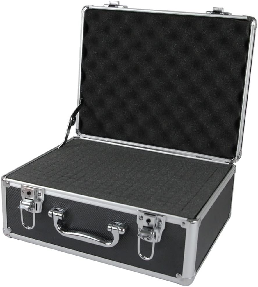 Portable Tool Box Aluminum Tool Box Black Foam Insert Suitcase Briefcase Tool Box Home Portable Tool Box Repair Tool Storage Box Small Parts Box (Color : Silver)