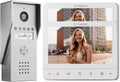 Tmezon Wired Video Intercom System, 7 Inch Ring Video Doorbell with Night Vision Support Remote Unlock, Dual-Way Intercom for Villa House Office Apartment with 1-Camera and 2-Monitor