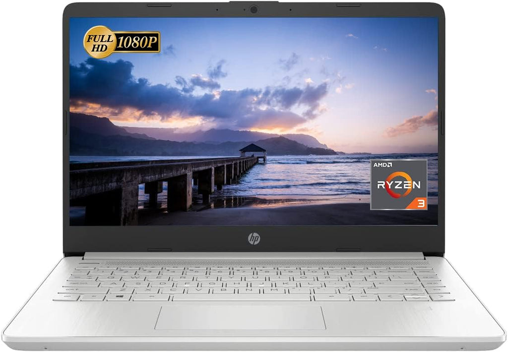 HP 14 Laptop, 14' FHD Display, AMD Ryzen 3 3250U Processor, 16GB DDR4 RAM, 512GB PCIe SSD, USB Type-C, Wi-Fi, Webcam, HDMI, Windows 11 Home, Silver