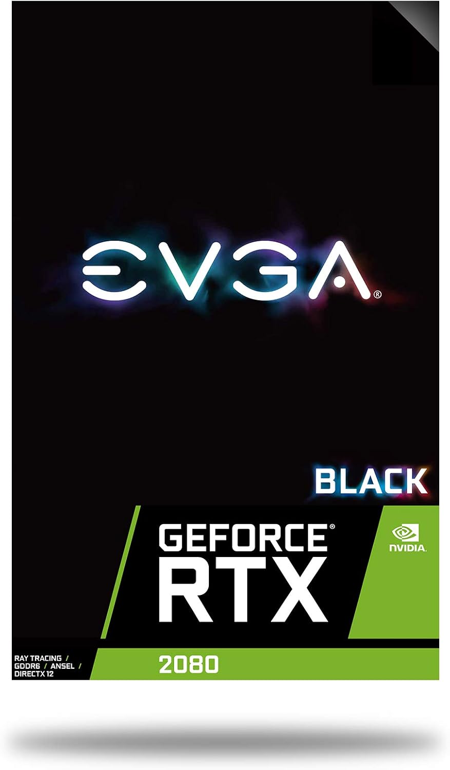 EVGA 08G-P4-2081-KR GeForce RTX 2080 Gaming 8GB GDDR6 Dual HDB Graphics Card, Black Edition