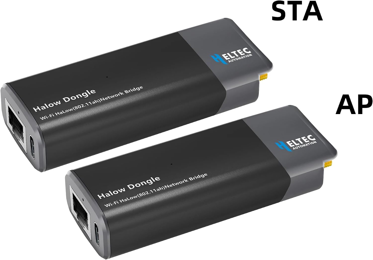 Wi-Fi HaLow Dongle IEEE 802.11ah Protocol 1km Ultra-Long-Range Wi-Fi or Ethernet Cable Lower Power Consumption Wireless Network Bridge 902-928MHz (AP and STA-1Pair)