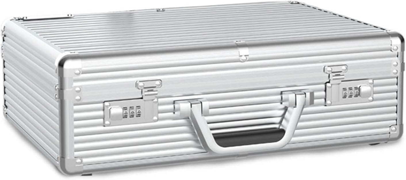 Portable Tool Box Portable Aluminum Hard Tool Box Multifunctional Password Storage Tool Box Suitcase with Handle Storage Box Small Parts Box (Size : 40.5 * 28.5 * 12.5CM)