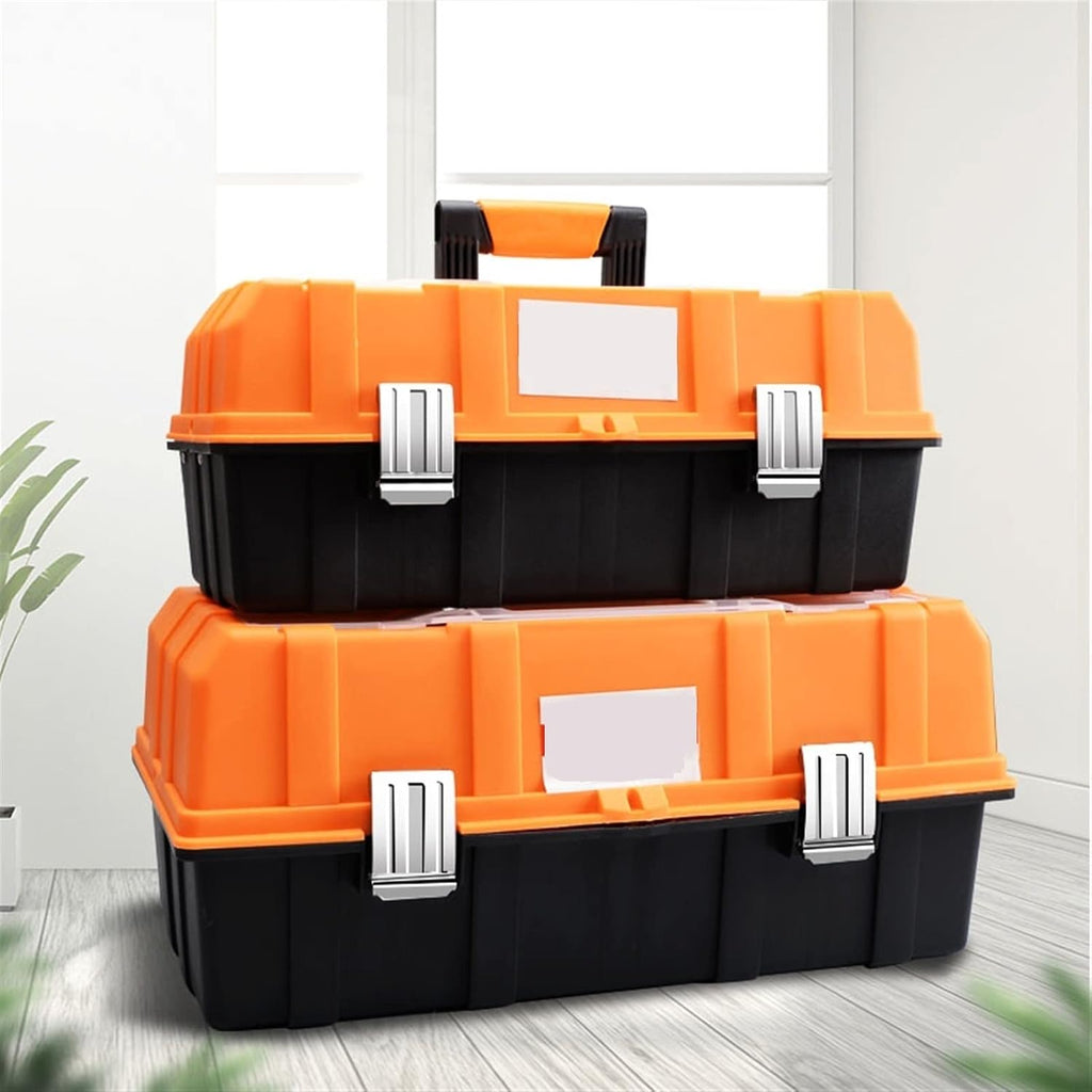 Portable Tool Box Household 3-Layer Folding Box Portable Hardware Tool Box Multifunctional Storage Box Maintenance Tool Box Office Storage Box Small Parts Box (Size : 17 inch)