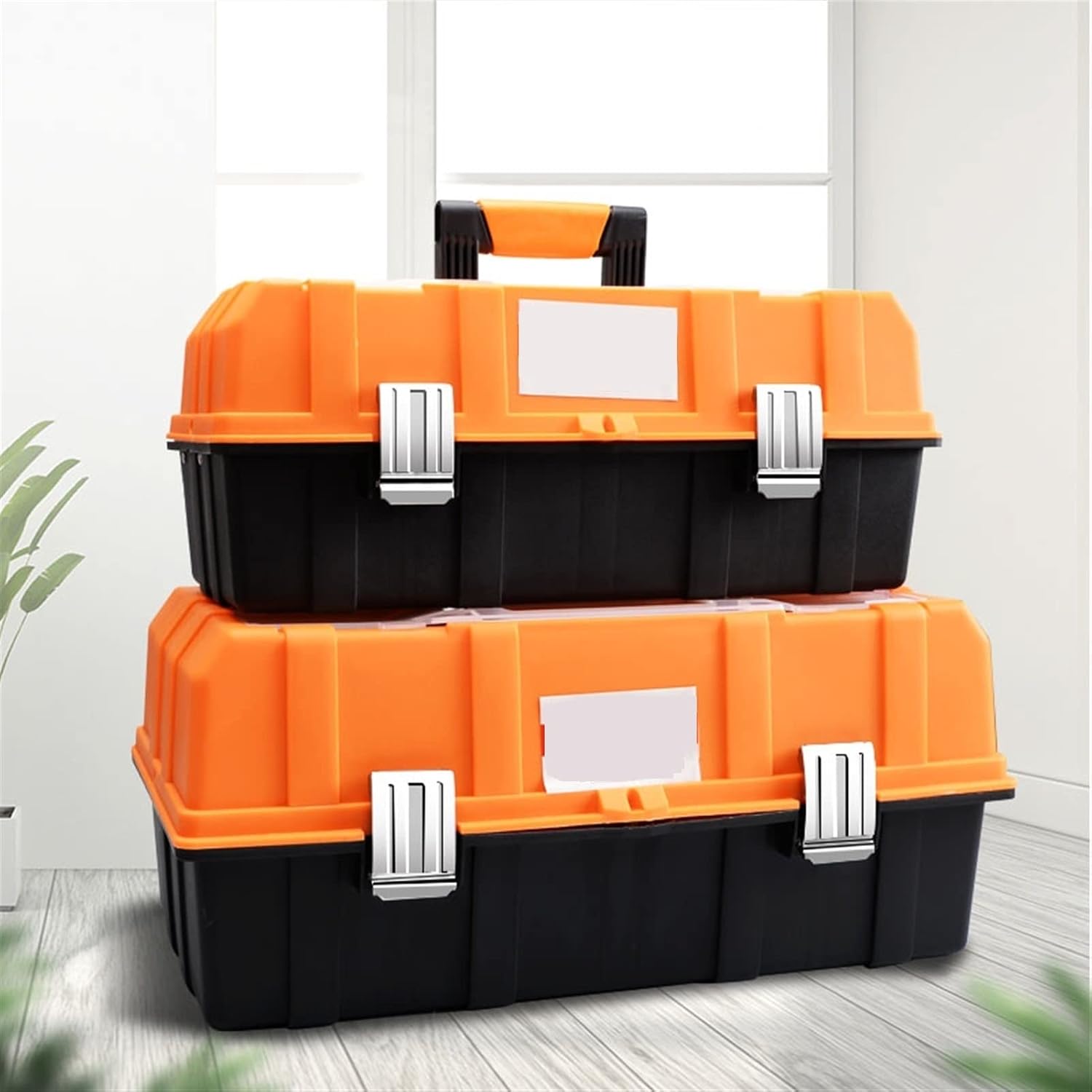 Portable Tool Box Household 3-Layer Folding Box Portable Hardware Tool Box Multifunctional Storage Box Maintenance Tool Box Office Storage Box Small Parts Box (Size : 17 inch)