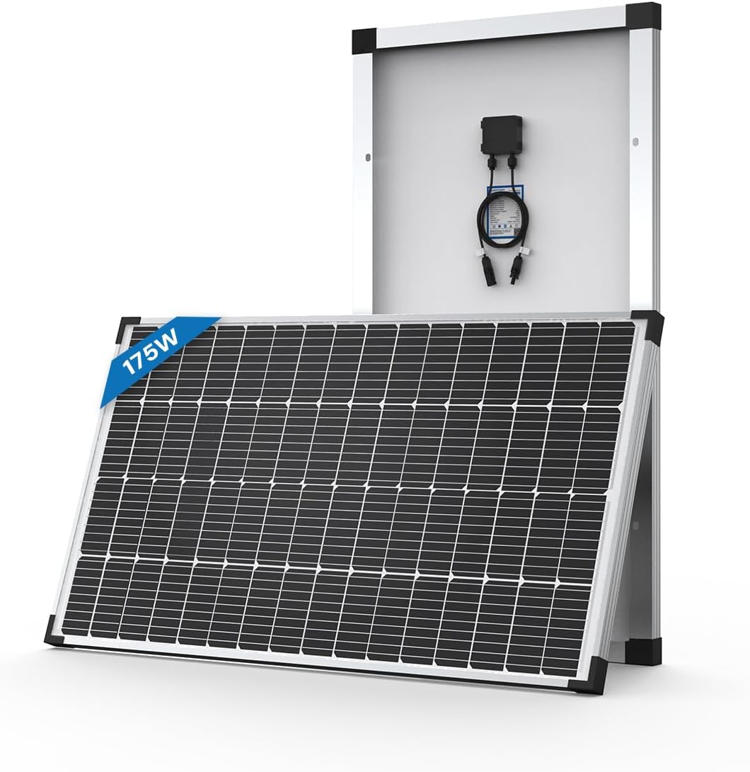 ACOPOWER Solar Panel 175Watt 12 Volt,Monocrystalline High-Efficiency 175 Watt PV Module Power Charger for RV Caravan Marine Camper Rooftop Farm Battery and Other Off-Grid Applications