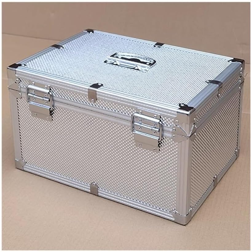 Storage Aluminum Alloy Outdoor Toolbox Office Receipt Box Home Storage Box Object Storage Box Cash Register Zero Cash Box Document Toolbox for Garage