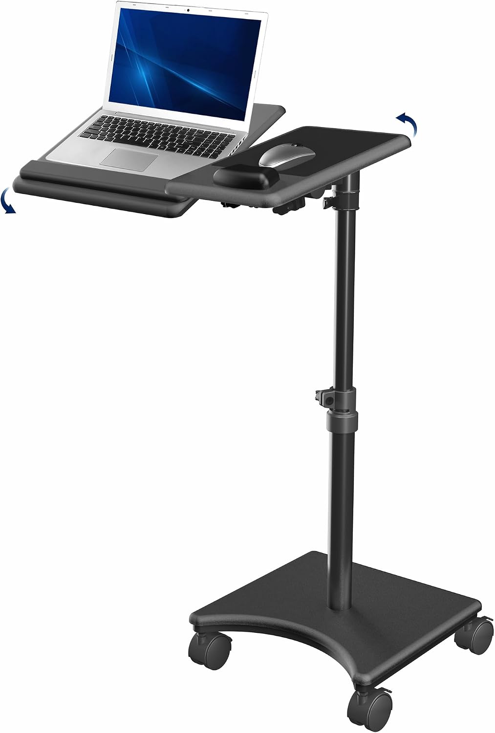 VIVO 15 x 12 inch Laptop Cart with Extension Arm, Over Sofa Rolling Tablet Stand with Adjustable Height and Tilt, Black, CART-H10L