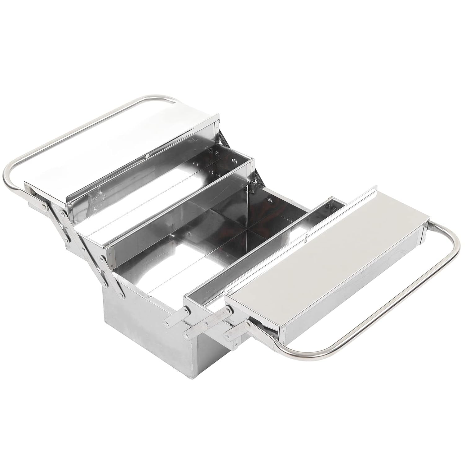 Naroote Metal Cantilever Tool Box, 3 Layer 5 Tray Rustproof Retractable Cantilever Tool Box Organizer Handheld Multifunctional for Workshops (460) (Naroote5vpfq8w6ye-13)