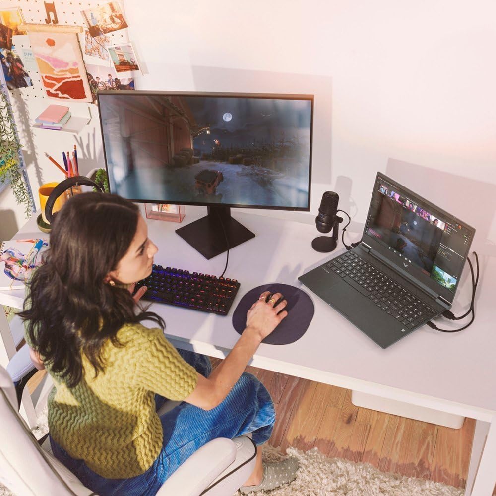 HP Victus 15.6' 144Hz FHD Gaming Laptop,AMD Ryzen 5 7535HS,32GB DDR5 RAM,2TB SSD,AMD Radeon RX 6550M,Beats RTX 2050,Backlit Keyboard,Windows11 Home, Mica Silver