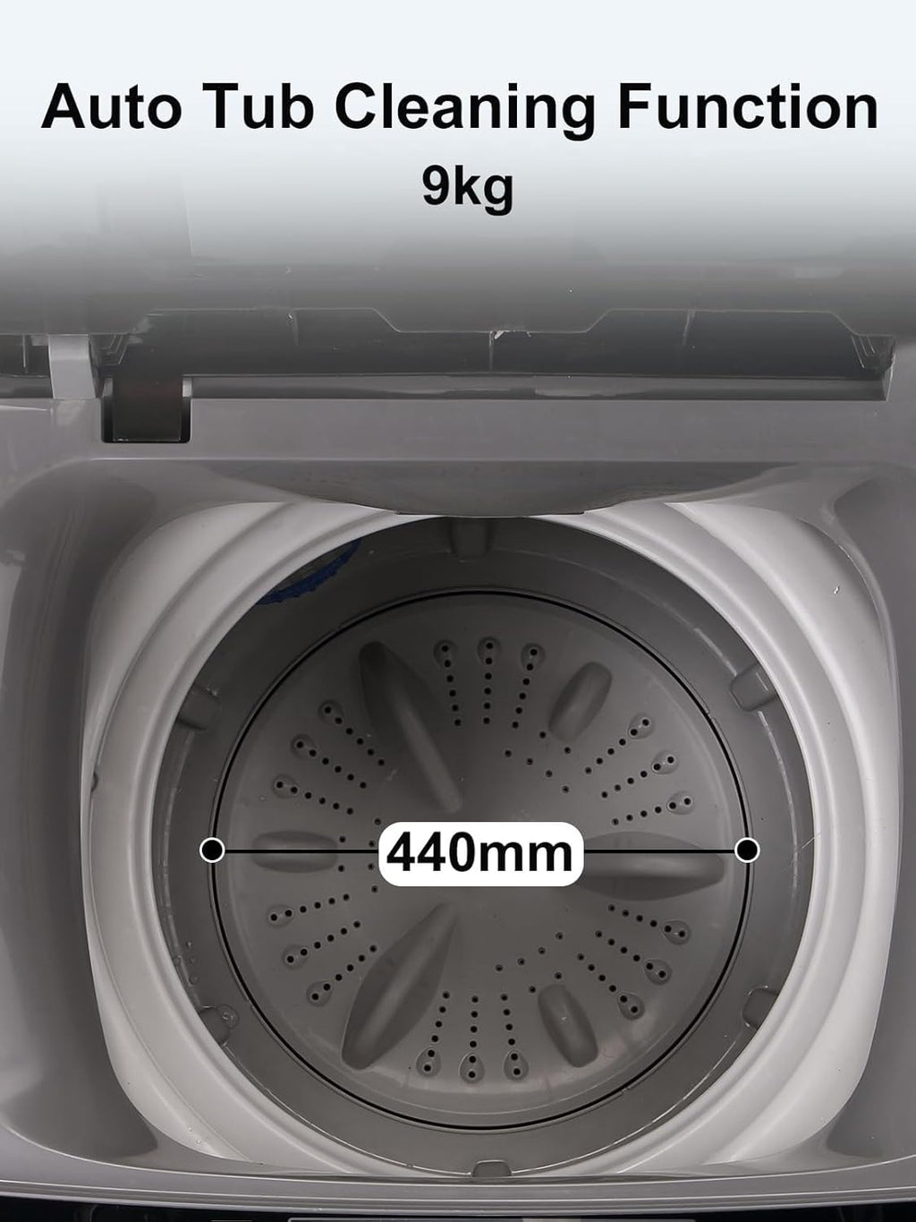 25 lbs Full Automatic Washing Machine with LED Display Compact Washing Machine with a Glass Cover Drain Dump, 10 Wash Programs and 8 Water Levels Ideal for Dorms, Apartments, RV, Grey