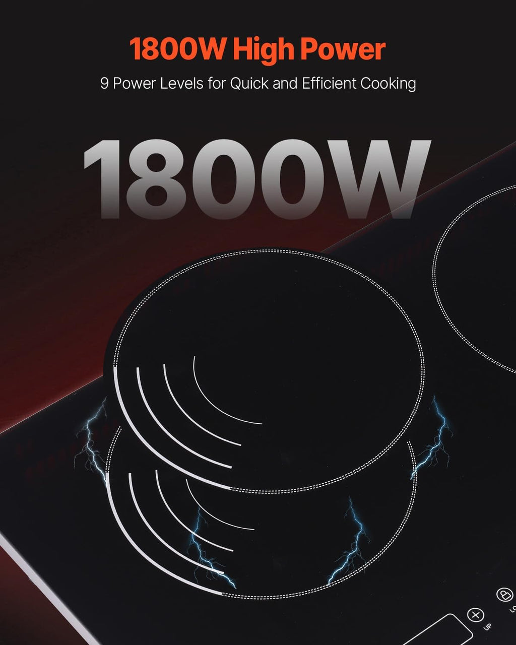 Happybuy Induction Cooktop - Your Ultimate Cooking Companion! This 1800W electric countertop burner comes with 2 burners and touch - control operation.
