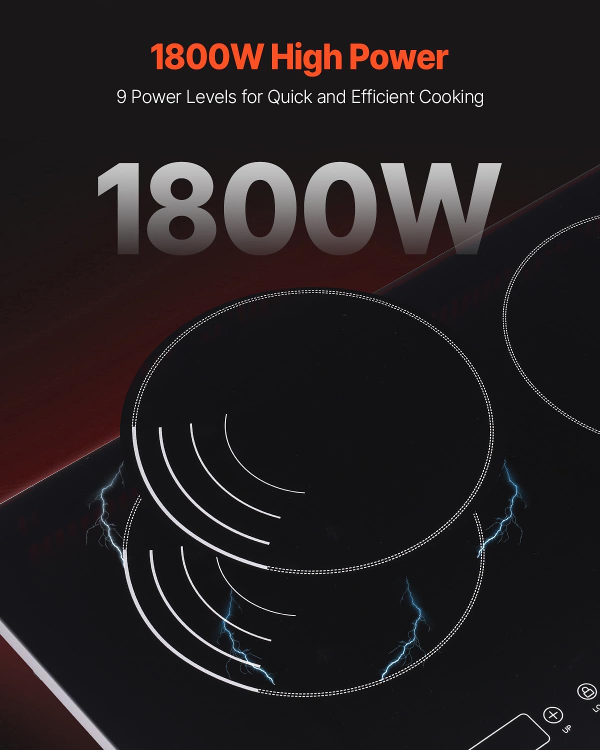 Happybuy Induction Cooktop - Your Ultimate Cooking Companion! This 1800W electric countertop burner comes with 2 burners and touch - control operation.