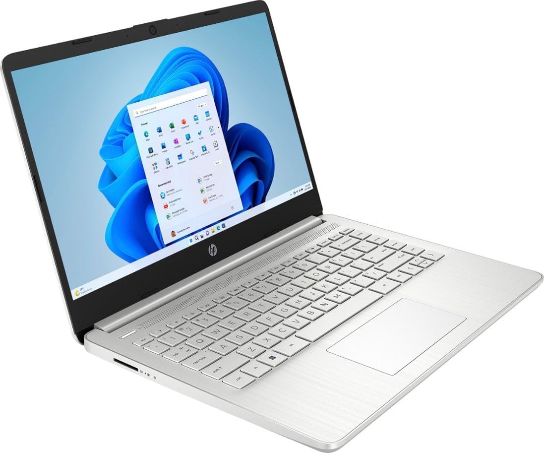 HP 14' Laptop Stream Ultral Light for Students and Business, Quad-core Intel Celeron Processor, 8GB RAM, 256GB Storage (128GB eMMC+128GB SD Card), 1 Year Office 365, HDMI, Win 11