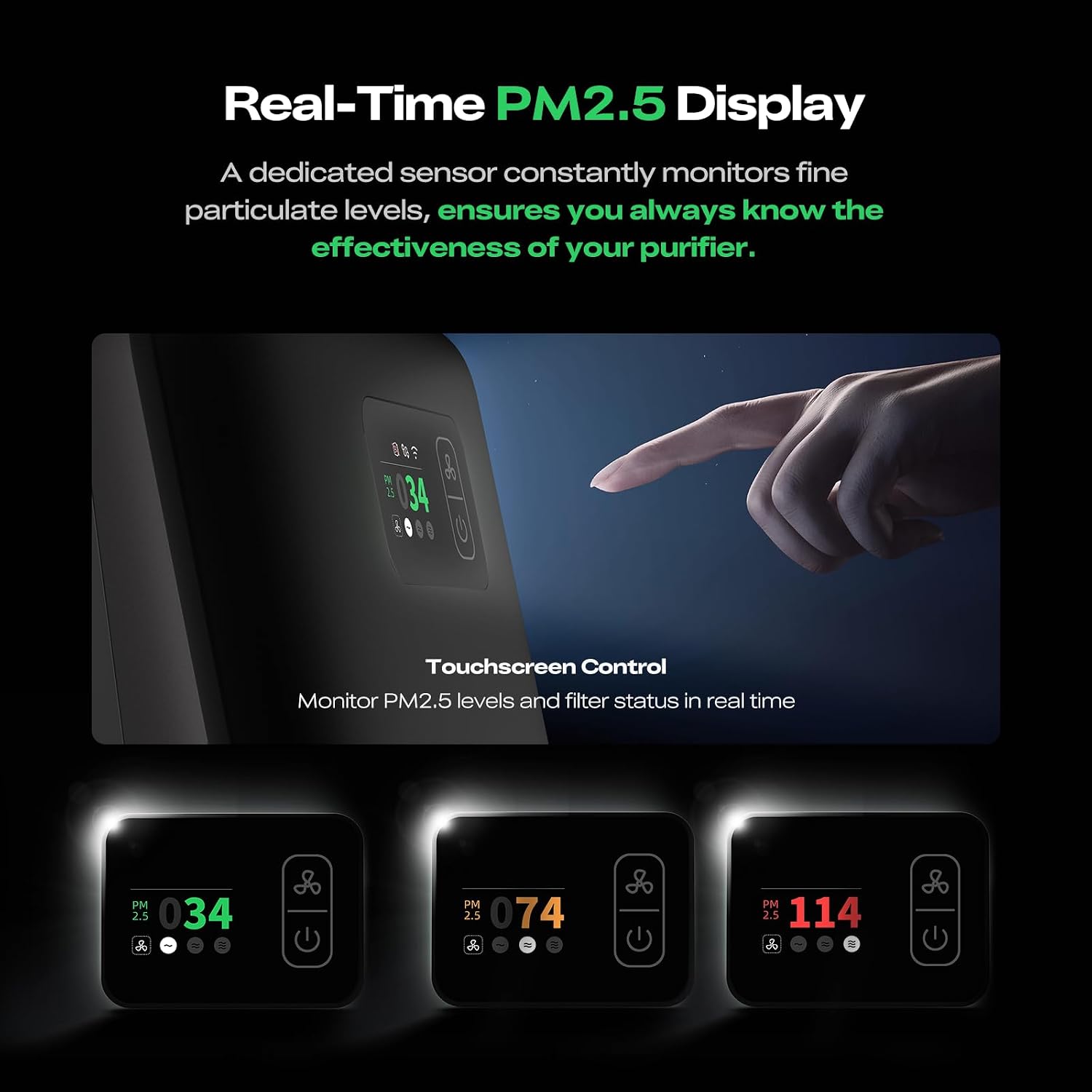 Creality 3D Printer Air Purifier, High-Dense Activated Carbon, 360°All-Round Purification, Long Filter Lifespan, 99% Filtration Efficiency, Smart Touch Control,Fit for Most FDM 3D Printers
